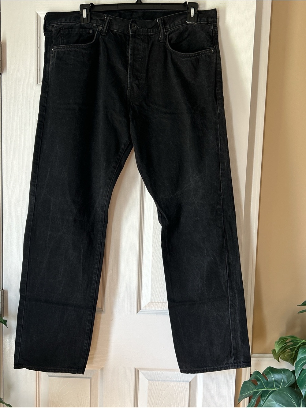 &Denim Black Men's Straight-Leg Button-fly Jeans ~ Size CA 38